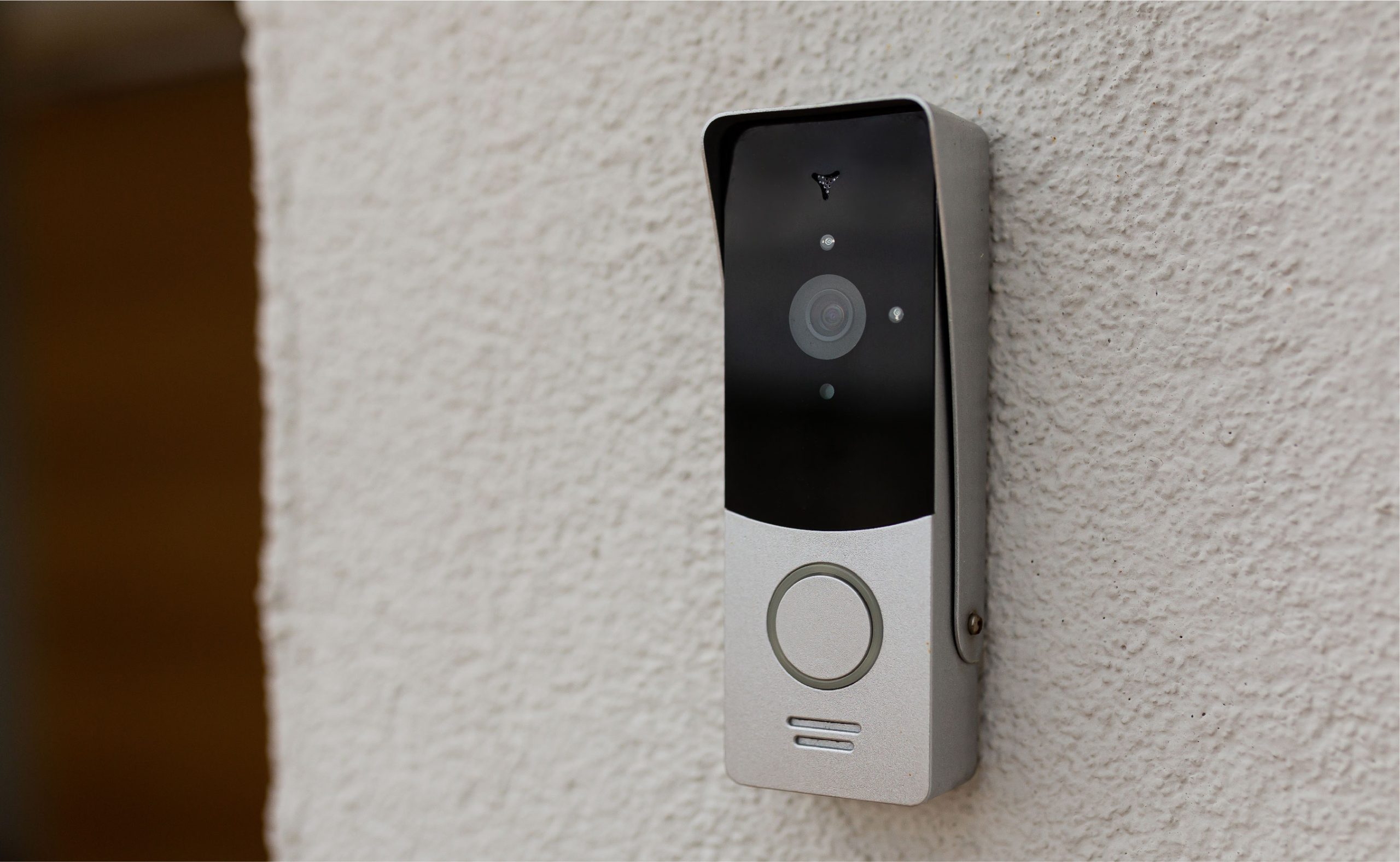 smart doorbell on home