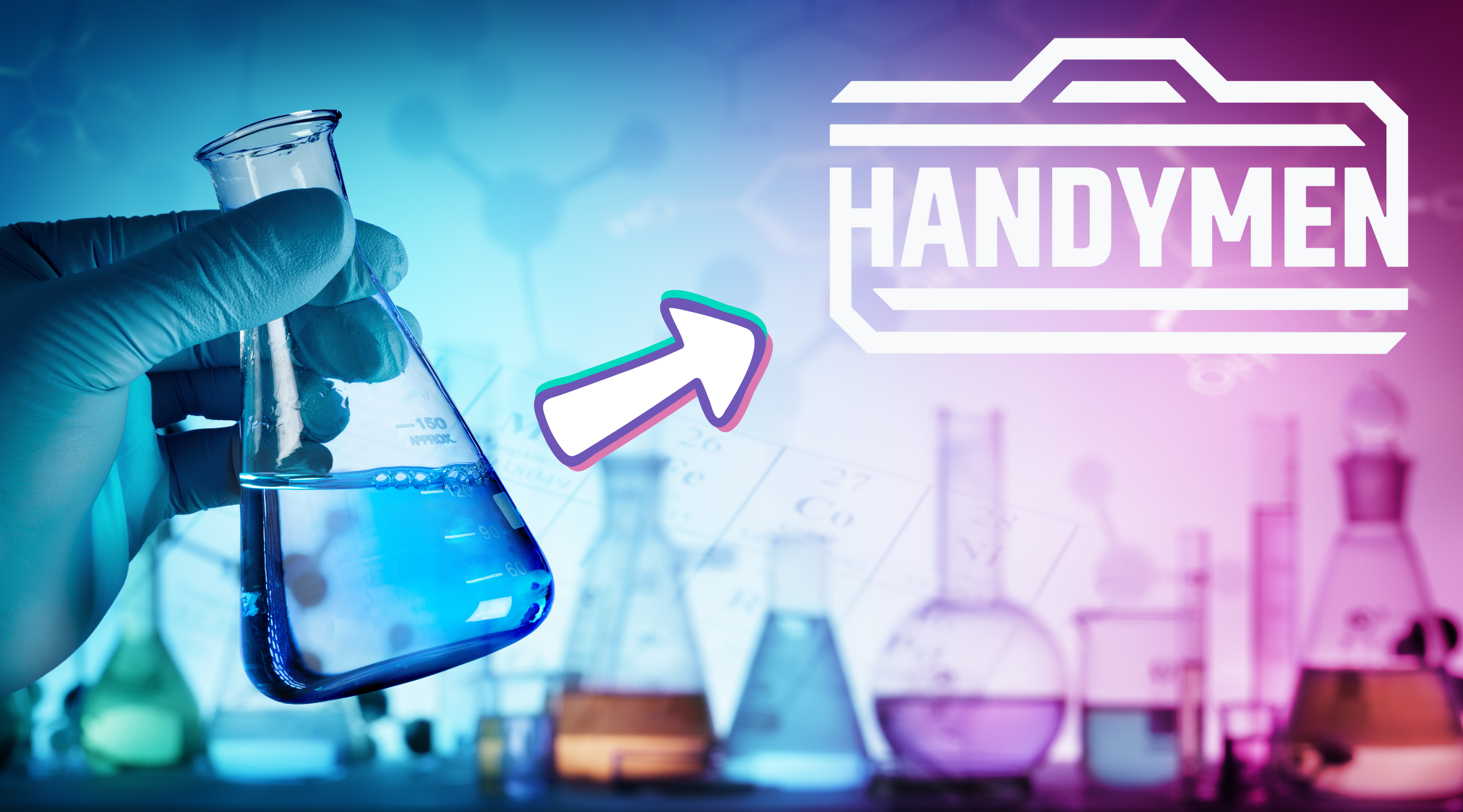 Chemistry lab stock photo with Handymen logo